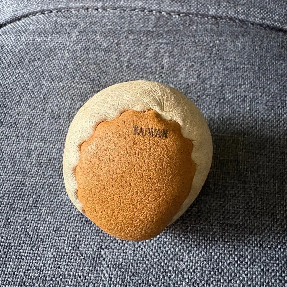 Vintage Hacky Sack Official Footbag Tan Leather 2-Panel Hand Made - 1980s Wham-O